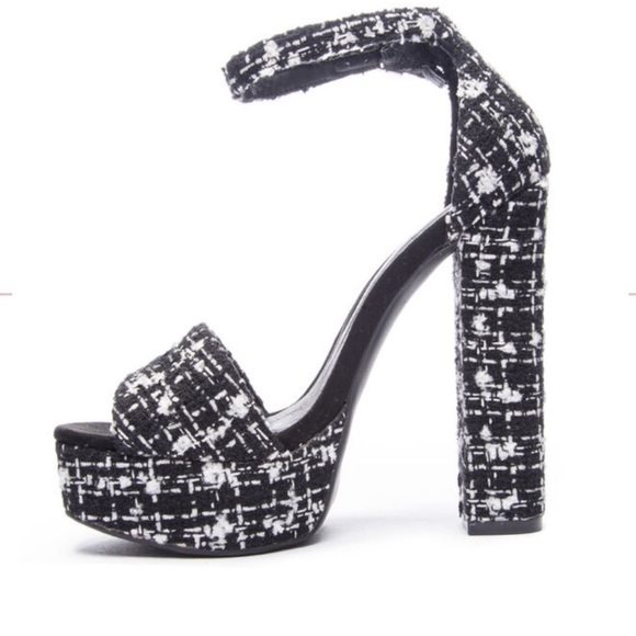 COPY - Chinese Laundry Chic Tweed Towering Sky High Chunky Heel Platform Never … - Picture 2 of 6